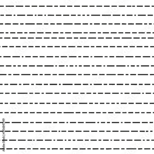 A grid of horizontal dashed lines of varying lengths on a white background