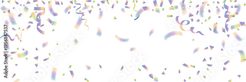 Vibrant Holographic Confetti, Transparent PNG for Celebrations and Parties