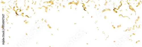 Golden Confetti Celebration, Transparent PNG, Vector Graphics for Birthday, Party, and Event Decorations