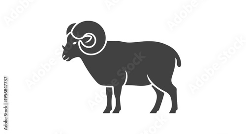 Black Silhouette of a Ram.