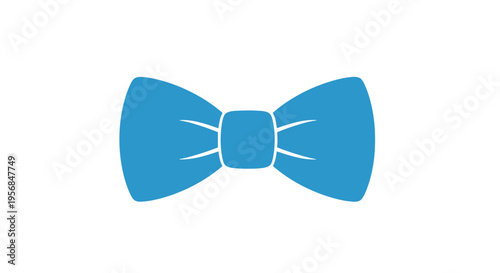 Blue Bow Tie Illustration on White.