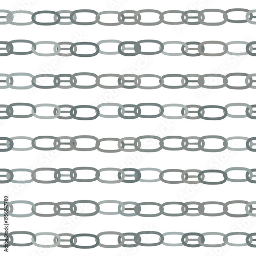 Repeating pattern of interlocking grey oval chains on a white background