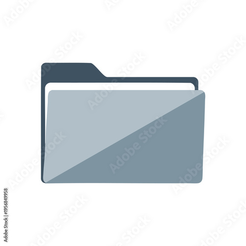Stylized representation of an open folder with two distinct gray panels