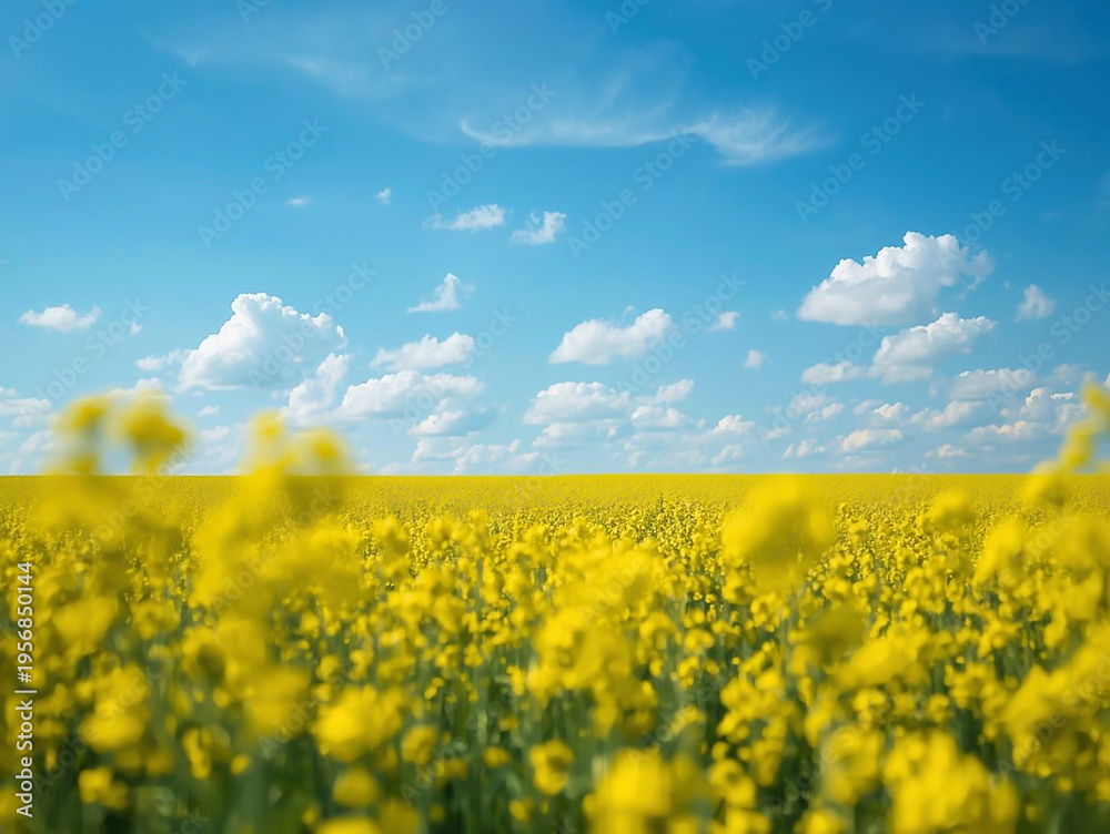 Obraz premium 青空に向かって咲く菜の花