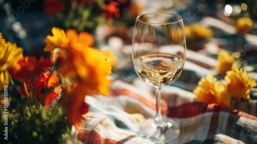 Wine Glass, Flowers, Picnic - Sunny Celebration Imagery