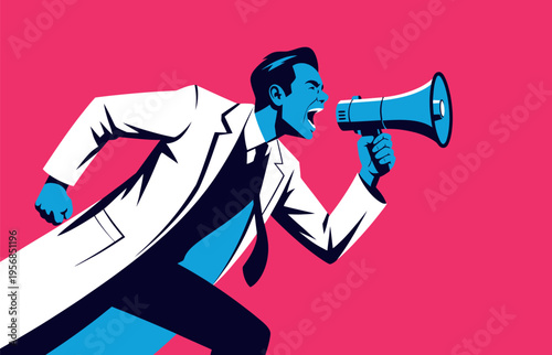 A passionate scientist races forward to deliver an urgent message to the public.