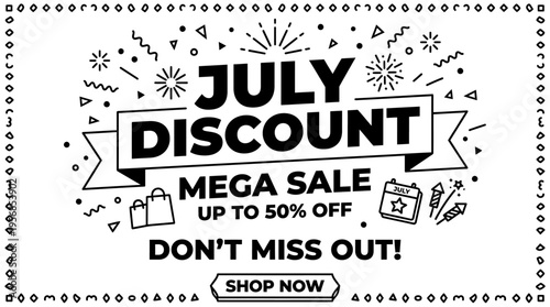 July Discount Mega Sale Banner