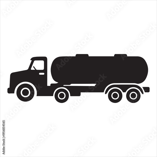 Tanker truck silhouette, tanker truck icon silhouette vector illustration