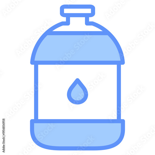 Gallon Outline Blue Color Icon