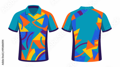 Colorful Abstract Pattern Polo Shirt Design Mockup