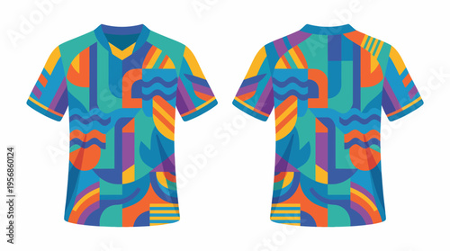 Colorful Abstract Pattern T-Shirt Design Mockup