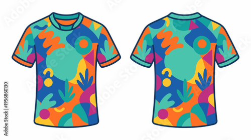 Colorful Abstract Pattern T-Shirt Mockup