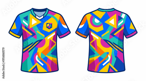 Colorful Abstract Soccer Jersey Mockup