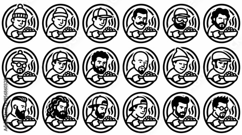 Diverse Men Eating Healthy Food Bowls