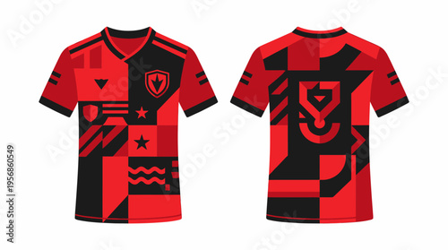 Modern Soccer Jersey Design: Front and Back View