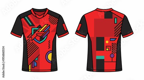 Modern Sport Jersey Design - Front and Back View