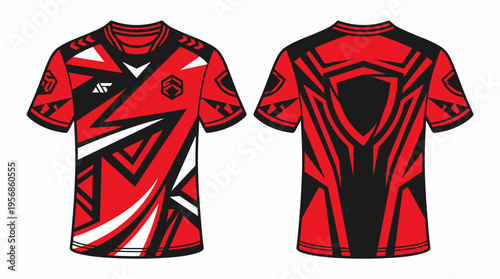 Modern Red and Black Sportswear Jersey Design