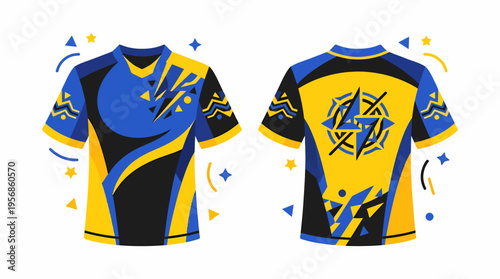 Modern Sportswear Jersey Design, Front and Back View