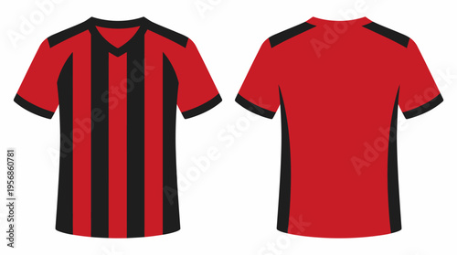 Red and Black Striped Football Jersey Mockup