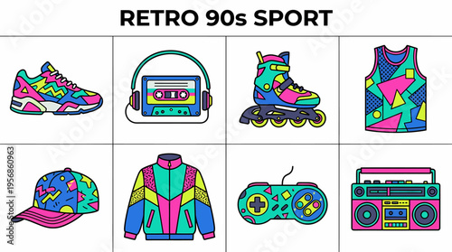 Retro 90s Sport and Lifestyle Icons