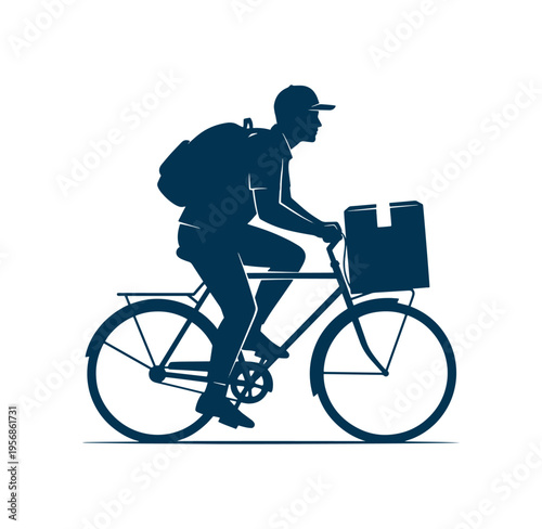 man riding a bicycle with a delivery bag attached to the front