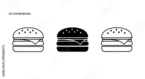 Simple Burger Icons Set