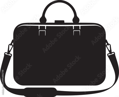 Business briefcase bag silhouette icon for office and professional use