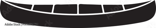 Canoe silhouette icon for outdoor adventure and water sports design