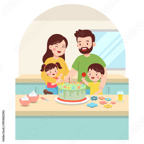 Making a spring cake