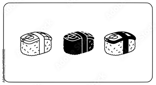 Simple Sushi Illustration Set