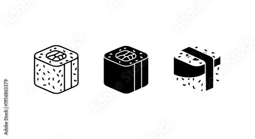 Simple Sushi Set Icons