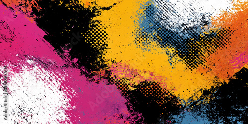 Abstract explosion of vivid colors bursts across the canvas, showcasing a dynamic interplay of hues. Witness the expressive textures and gradients that add depth to this artistic composition.