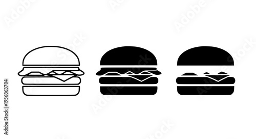 Simple Burger Icons Set