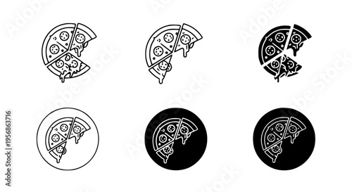 Pizza Slice Icon Set