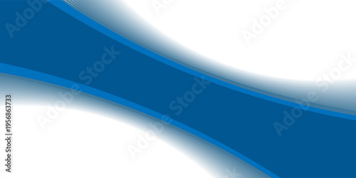 Abstract white and blue wave wide banner background