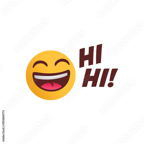 Laughing Emoji with text. Social Media Emoji