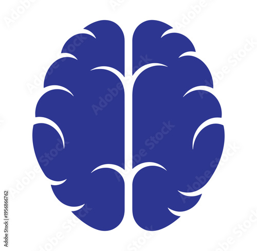 blue brain logo symbol mind icon cerebral graphic design element