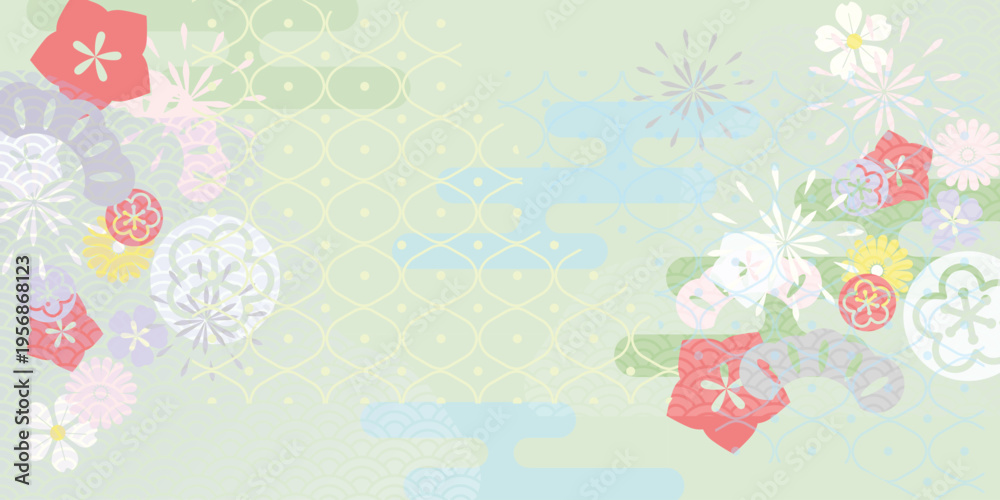 Fototapeta premium Spring Japanese Cherry blossom flower background vector. Sakura floral Wallpaper design of elegant gold line cherry blossom flower, branch. Illustration for banner, wall decoration, backdrop, ads.