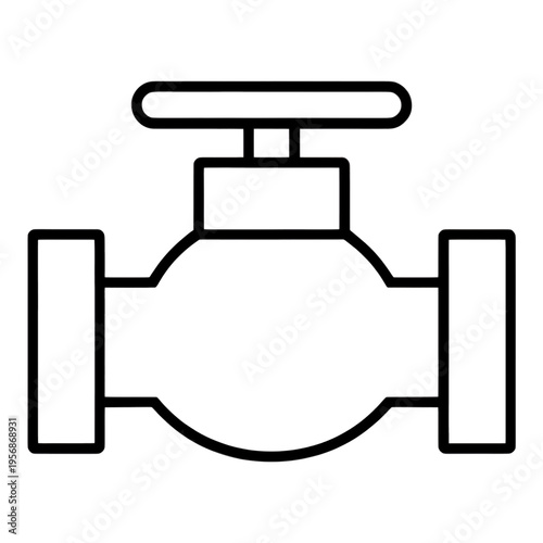 Outline Valve With Handwheel Vector Icon