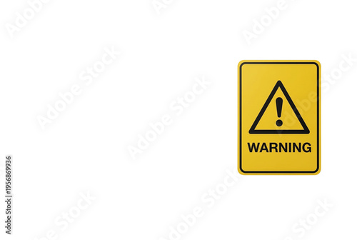Yellow warning sign with exclamation mark on black background