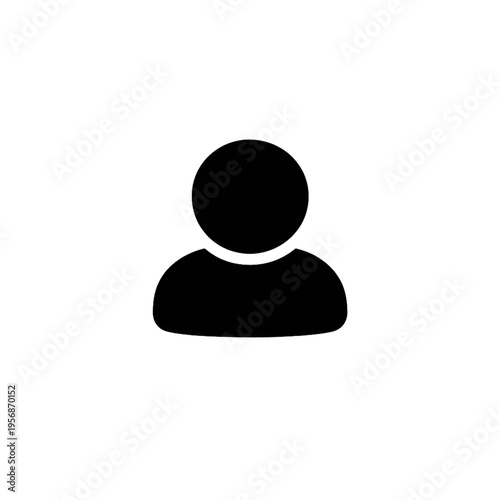 User Profile Icon Solid Black Avatar Symbol Minimal Person Silhouette Flat Vector Isolated on White Background