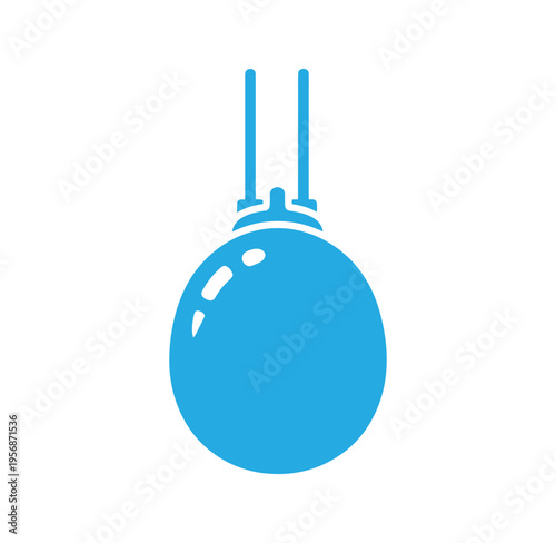 blue spherical object with two antennae on top isolated on white background
