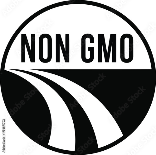 Non GMO Certified Label Icon for Organic Food Packaging and Natural Product Healthy Dietary Standards