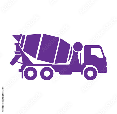 Large construction mixer truck for cement and concrete transportation