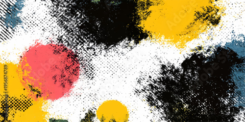 Abstract a vibrant abstract artistic image features a captivating blend of colorful brushstrokes and textures, showcasing a unique and dynamic visual experience.