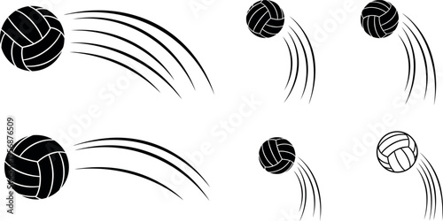 Volleyball serving techniques and motion illustrations