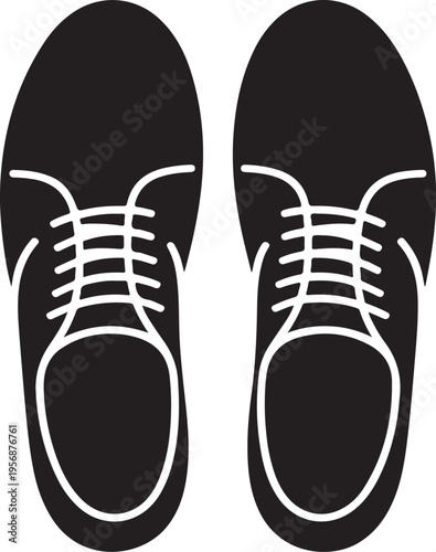 Classic lace up shoes silhouette icon for footwear fashion and retail design