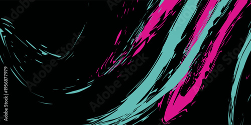 Car sticker wrap banner abstract sporty lines pink blue greenish grunge color combination brush storm thunder pattern racing motorsport, Eps 10.