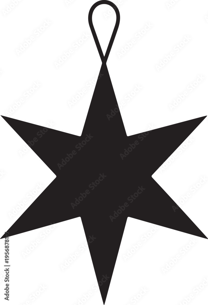 Fototapeta premium Hanging star silhouette icon for decoration and holiday design