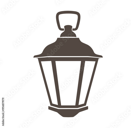 Brown lantern with handle on top for outdoor lighting purposes